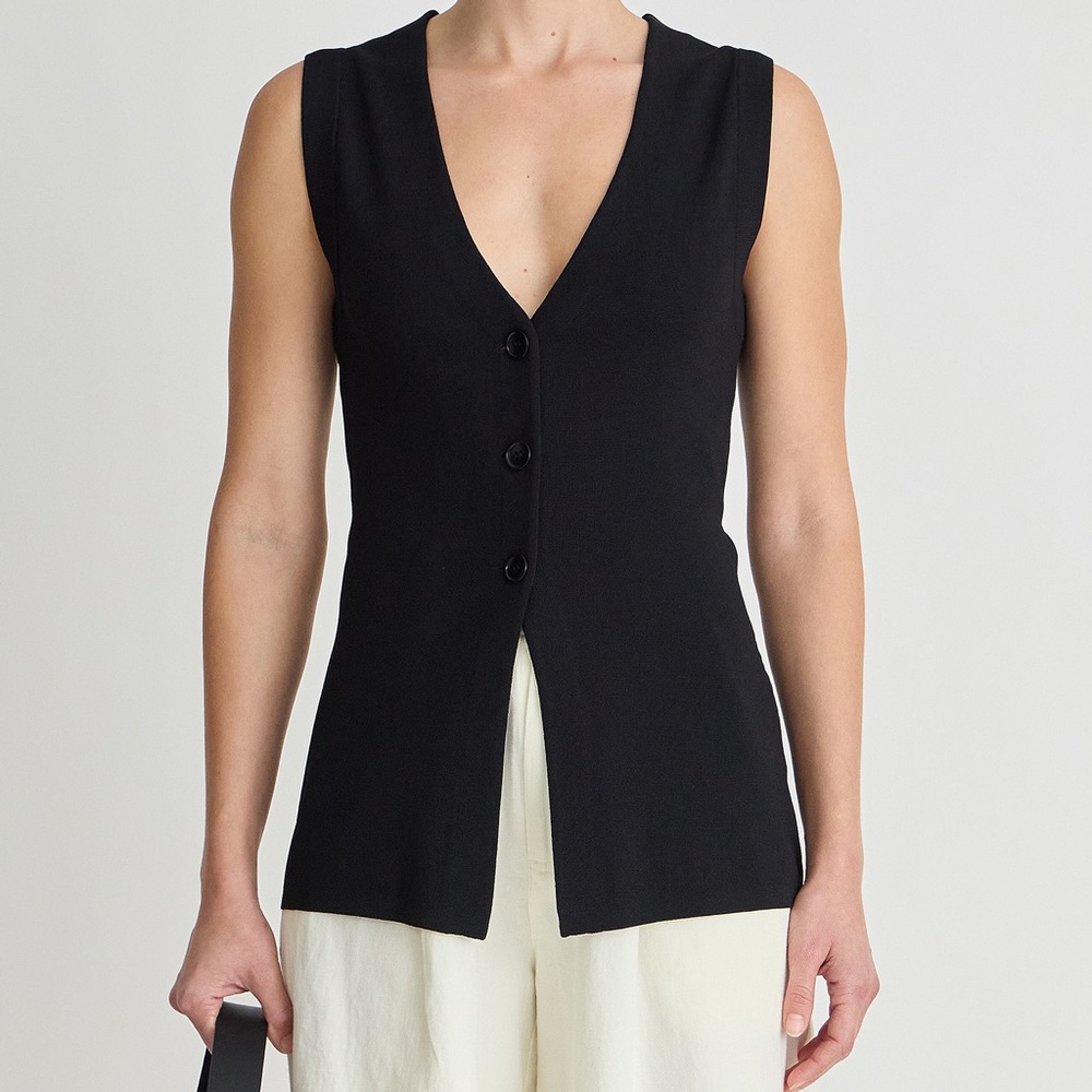 Apiece Apart Marca Knit Top in Black XXS